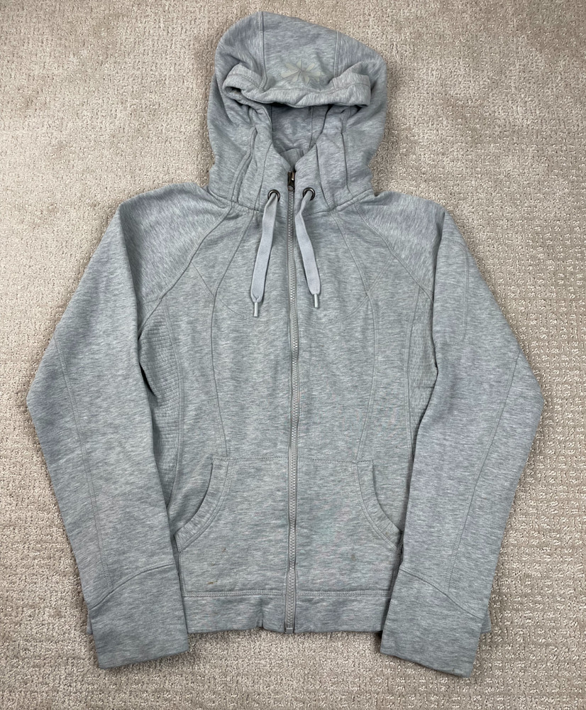 Athleta Hoodie Womens Small Strength Gray Full Zip Jacket Gym Workout Outdoors