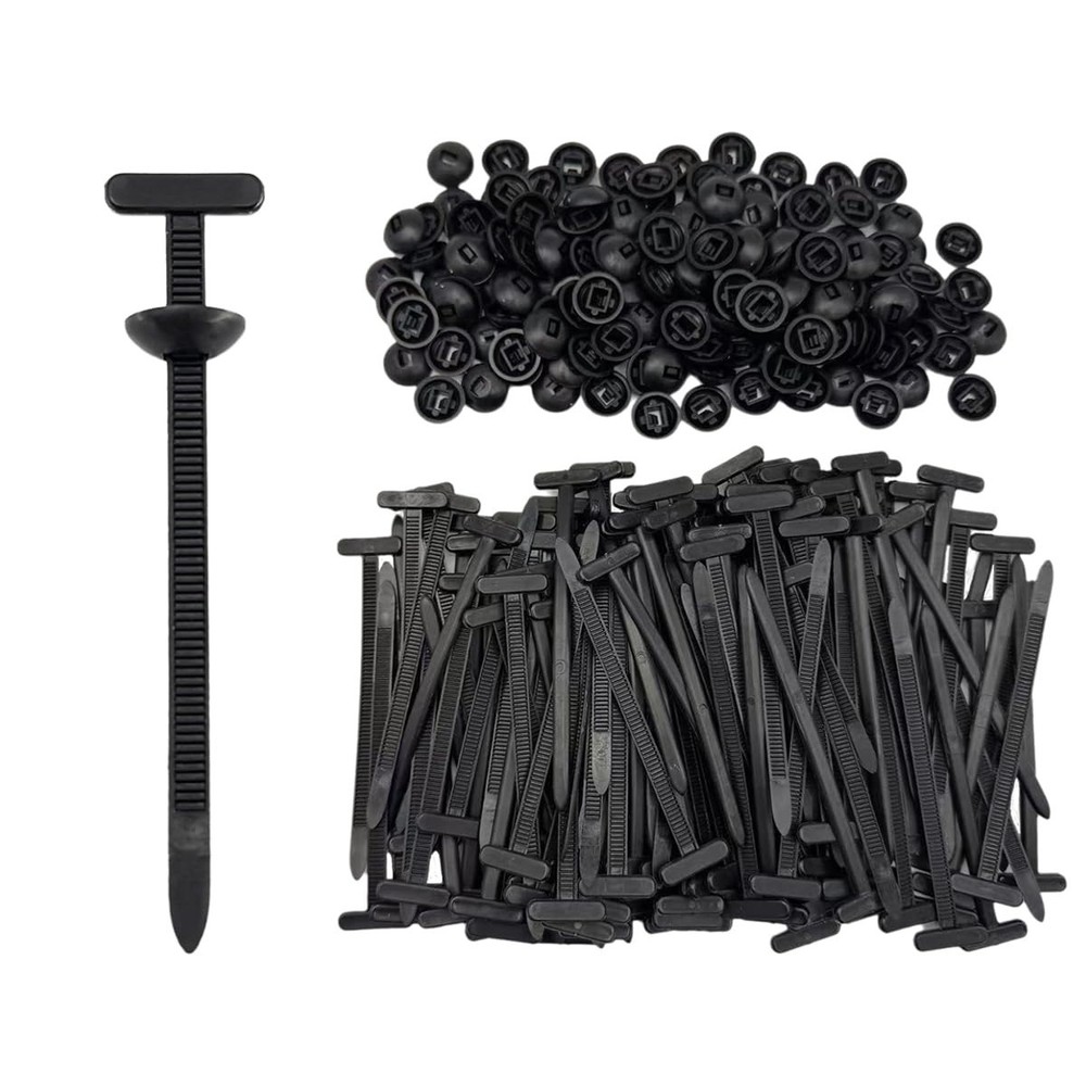 150Pcs Heavy-Duty Nylon Cable Ties for Automotive Car Zipper Clips Universal Fasteners