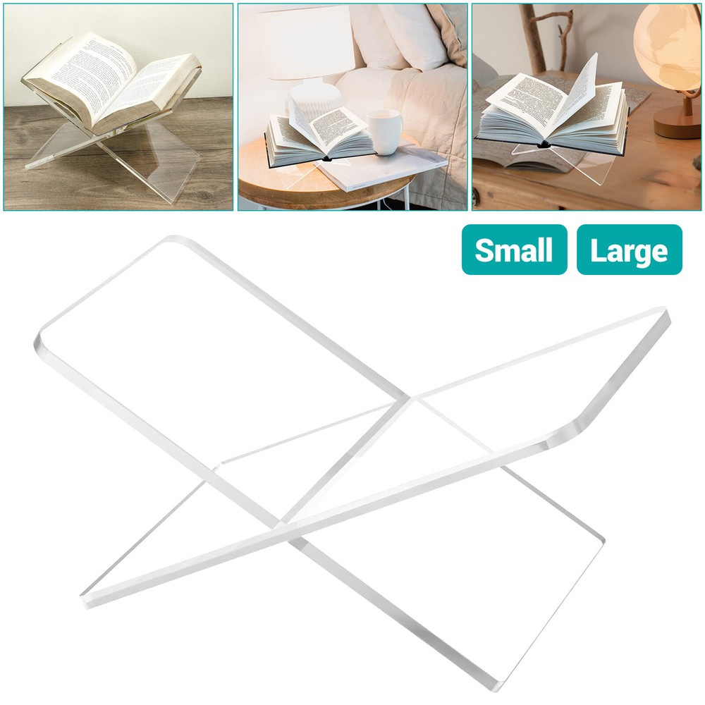 Acrylic Book Holder Open Book Rack X Shaped Book Stand For Book Reading