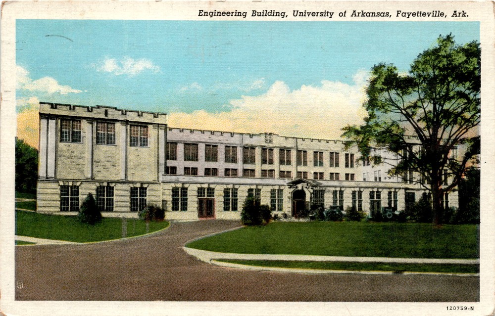 University of Arkansas, Fayetteville, Engineering Building Postcard