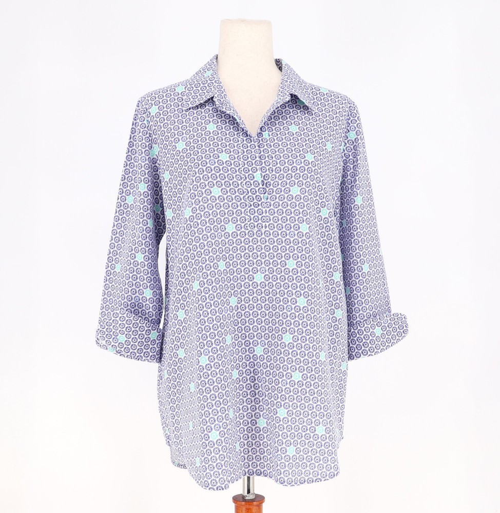 VINEYARD VINES Linen Blend Popover Tunic Top Size S