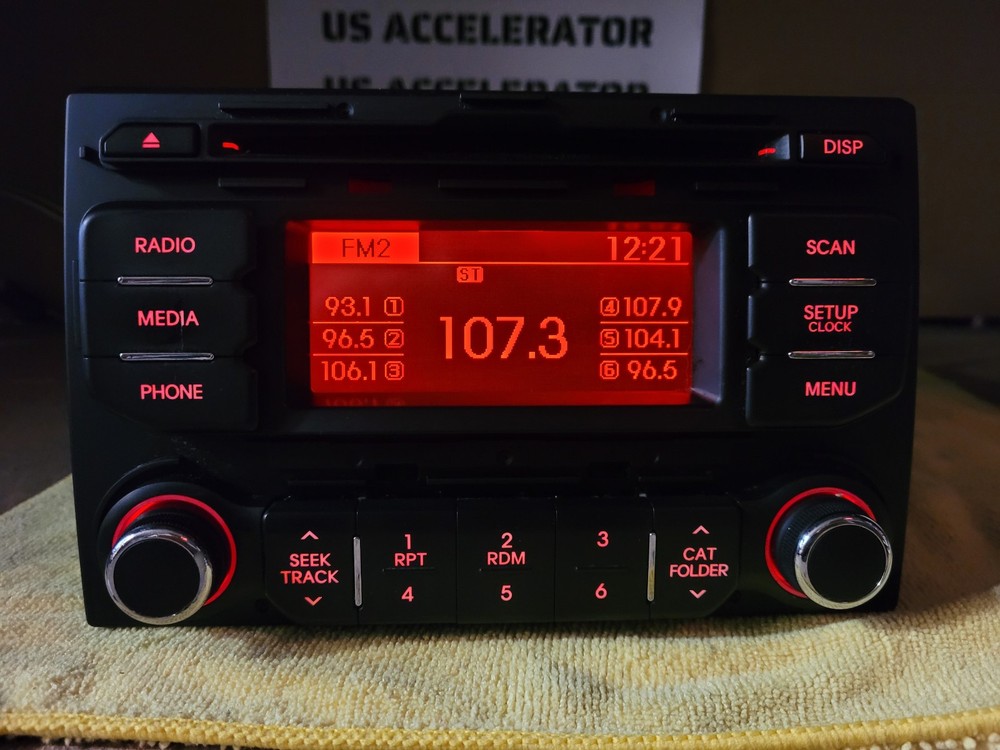 KIA RIO OEM RADIO AM FM CD XM MP3 BLUETOOTH DISPLAY 96170-1W950CA TESTED