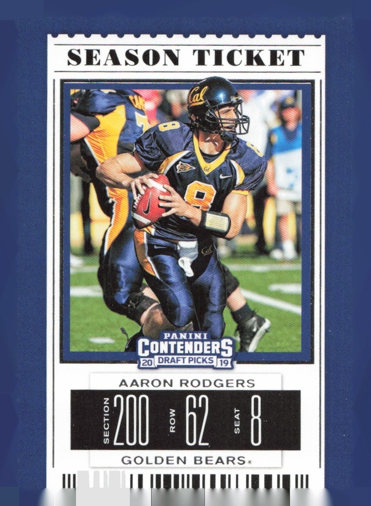 2019 Panini Contenders Draft Picks Season Ticket Aaron Rodgers California Golden