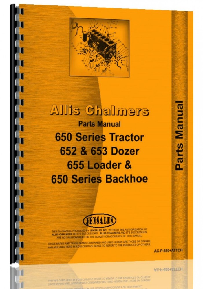 Allis Chalmers 650 655 Crawler Tractor Parts Manual Guide  