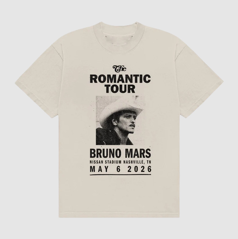 Bruno Mar 2026 Nashville The Romantic Tour On May 6Th T-Shirt