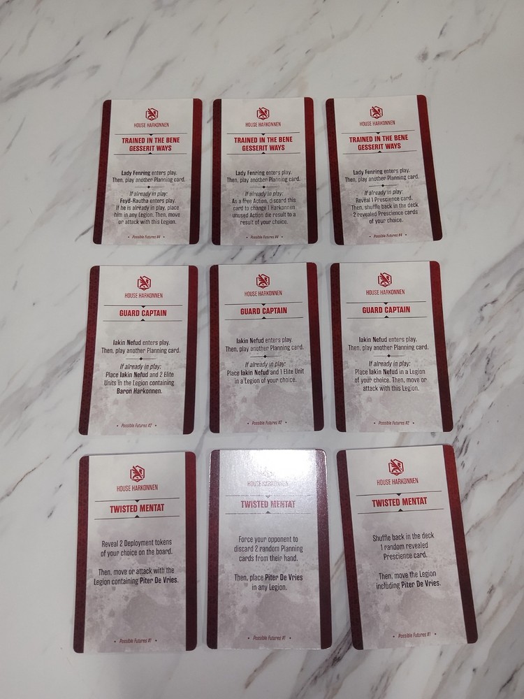 Dune: War For Arrakis 9 Planning Cards From Exclusive Extras Box