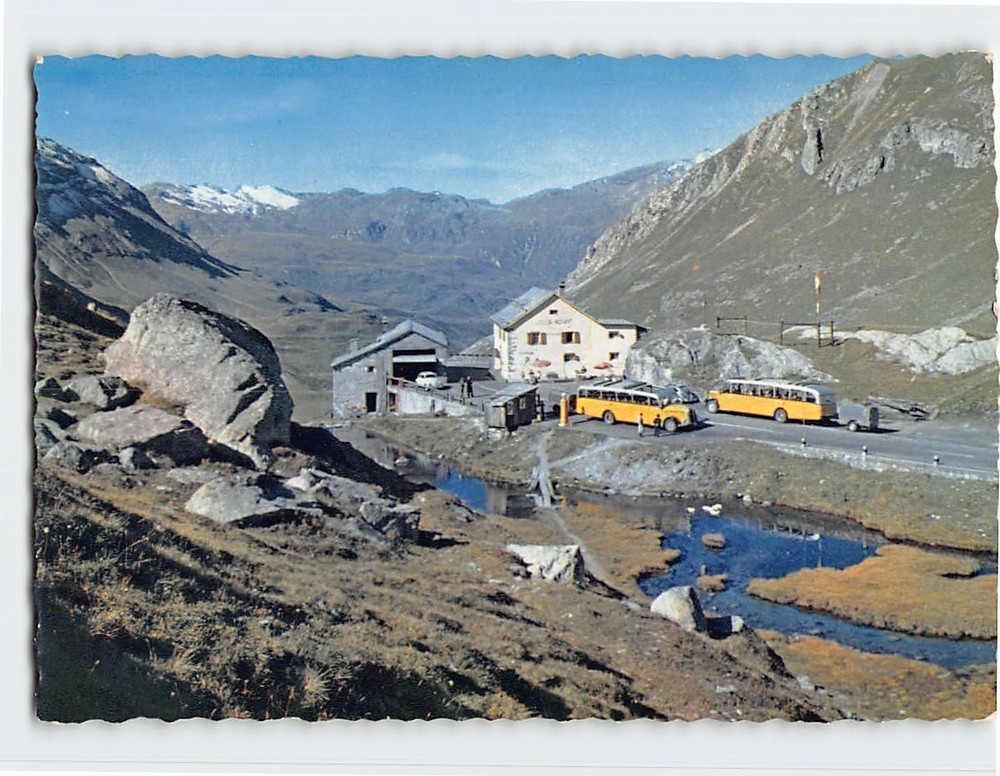Postcard Pass und Hospiz gegen die Stallerberge Julier Switzerland