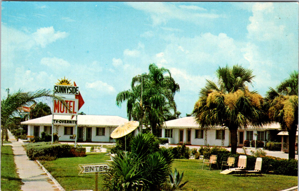 Vintage Postcard Fred's Sunnyside Motel Sarasota Florida Accommodation-image