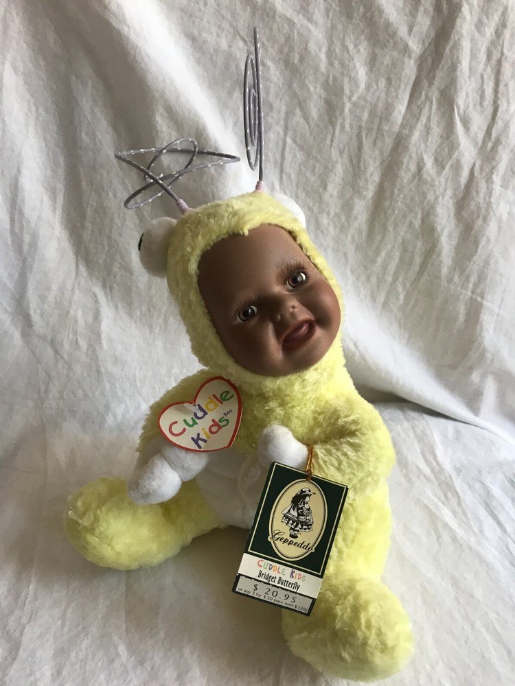 Geppeddo Cuddle Kids  Porcelain Face Doll Plush Bridget Butterfly NWT new