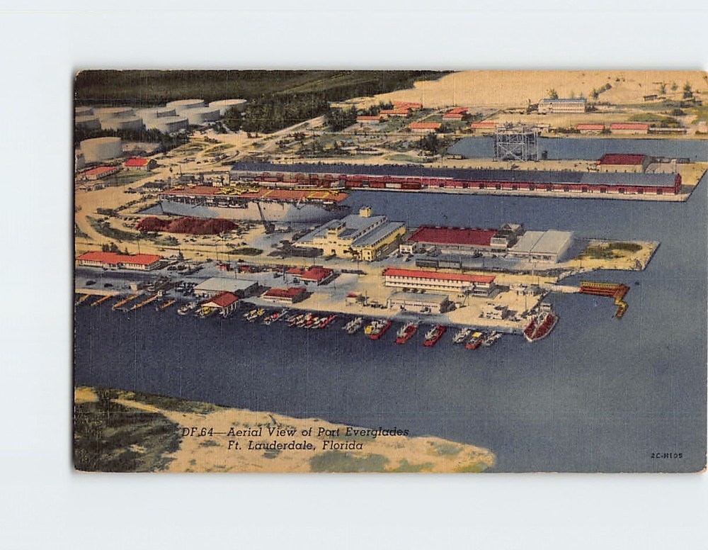 Postcard Aerial View of Part Everglades Fort Lauderdale Florida USA