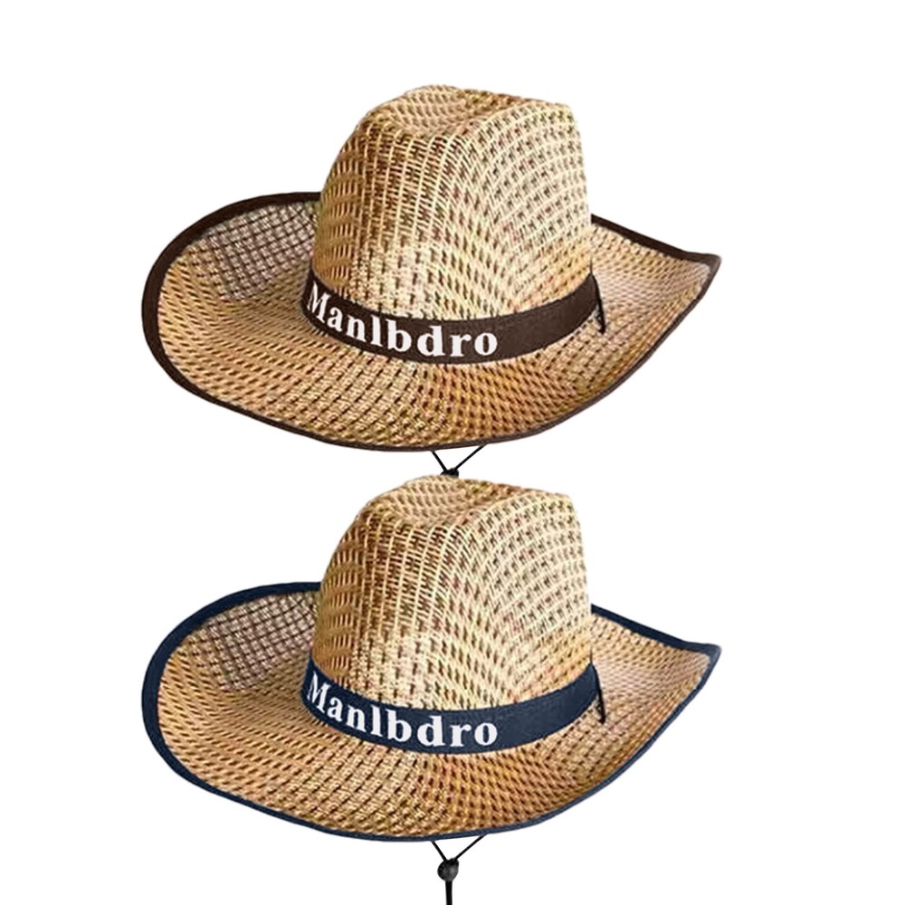 Natural Bamboo Straw Wide Brim Hat - Lightweight Summer Beach & Hiking Sun Protection