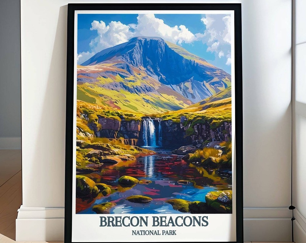 Brecon Beacons National Park Framed Print Retro Welsh Wall Art Brecon Beacons