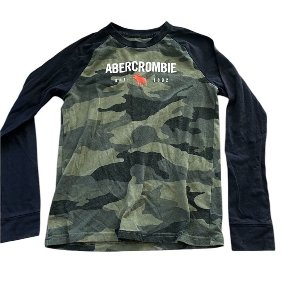 Abercrombie & Fitch Kids Camouflage Long Sleeve Shirt Green and Black Size 11/12