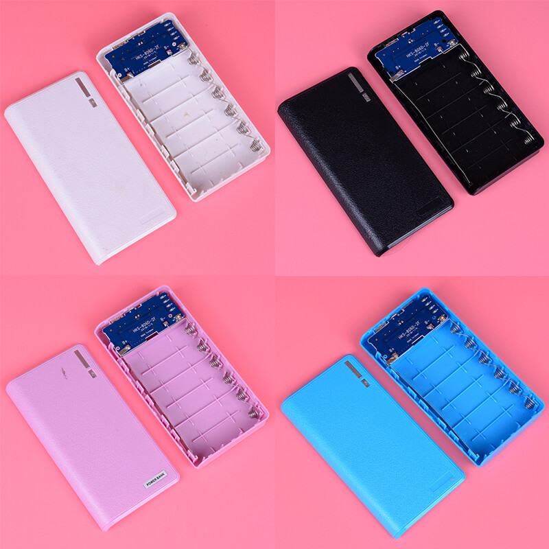 20000mAh dual usb power bank case kit 6X 18650 battery charger diy box for phone