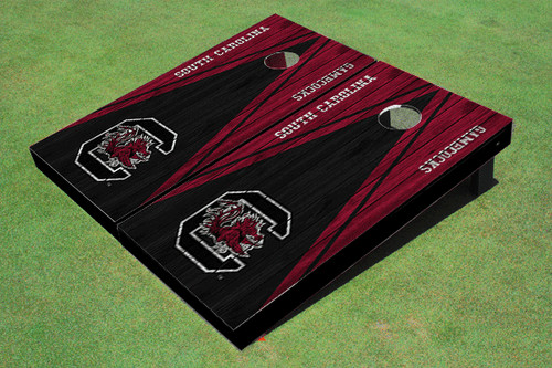 University Of South Carolina Black and Garnet Matching Wood Look Triangle Cornho