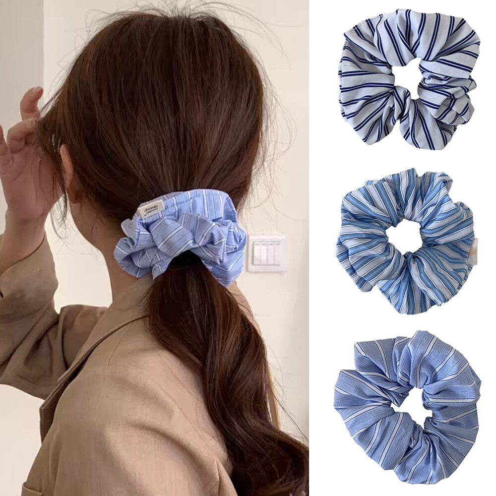 Hair Ring Girl Head Rope Cloth Stripe Hair Tie Women Scrunchies Headwear US