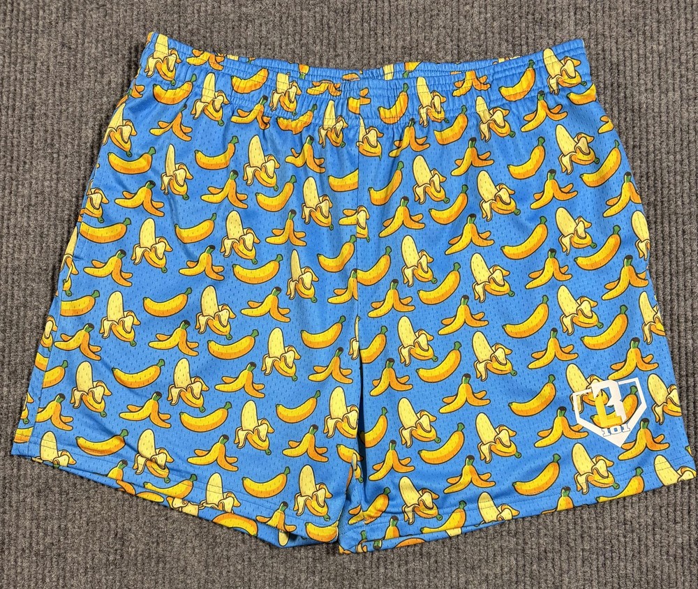 BL101 Shorts Mens Large Banana Print Baseball Lifestyle 7