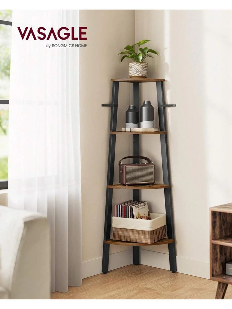 NEW Corner Shelf Stand 4-Tier Bookshelf Ladder Plant Display FREE SHIPPING
