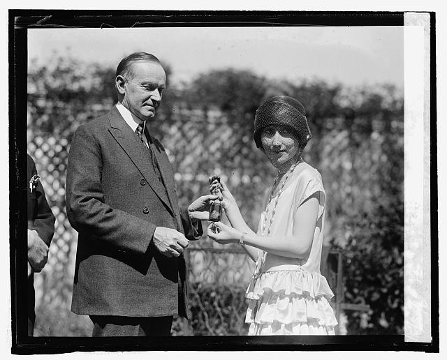 Mrs. Thaig O'Conroy with Coolidge,9/25/24,President of the United States,1924