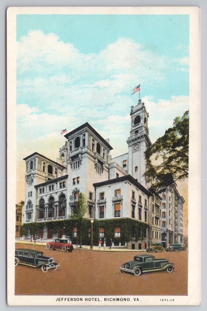 Jefferson Hotel Richmond Virginia VA Spanish Baroque Style c1920s Vtg Postcard