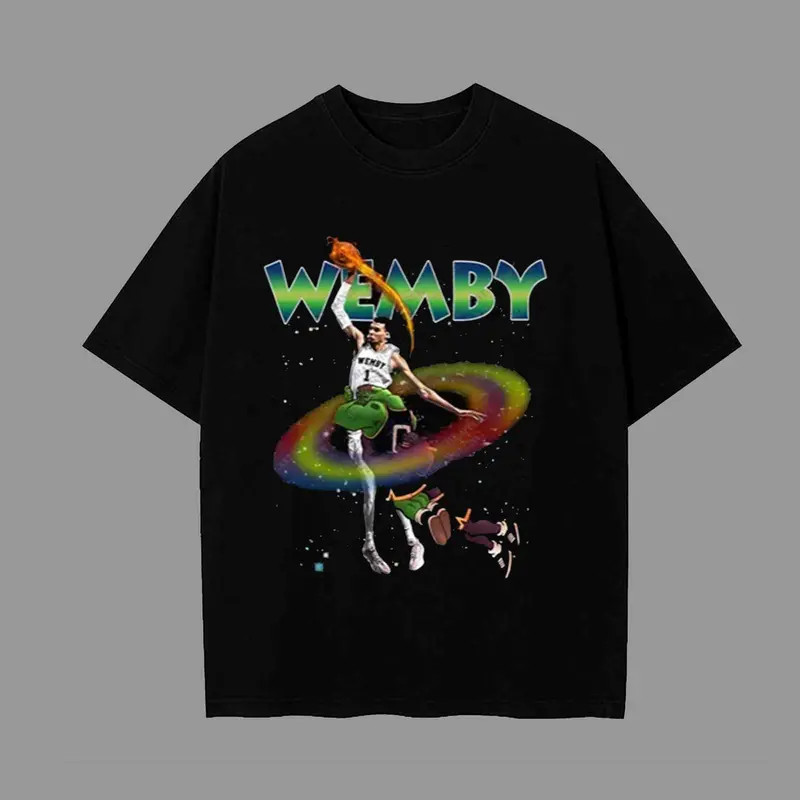 Victor Wemby Space Monstar Basketball Jam 90's Vintage Style Retro Custom TShirt