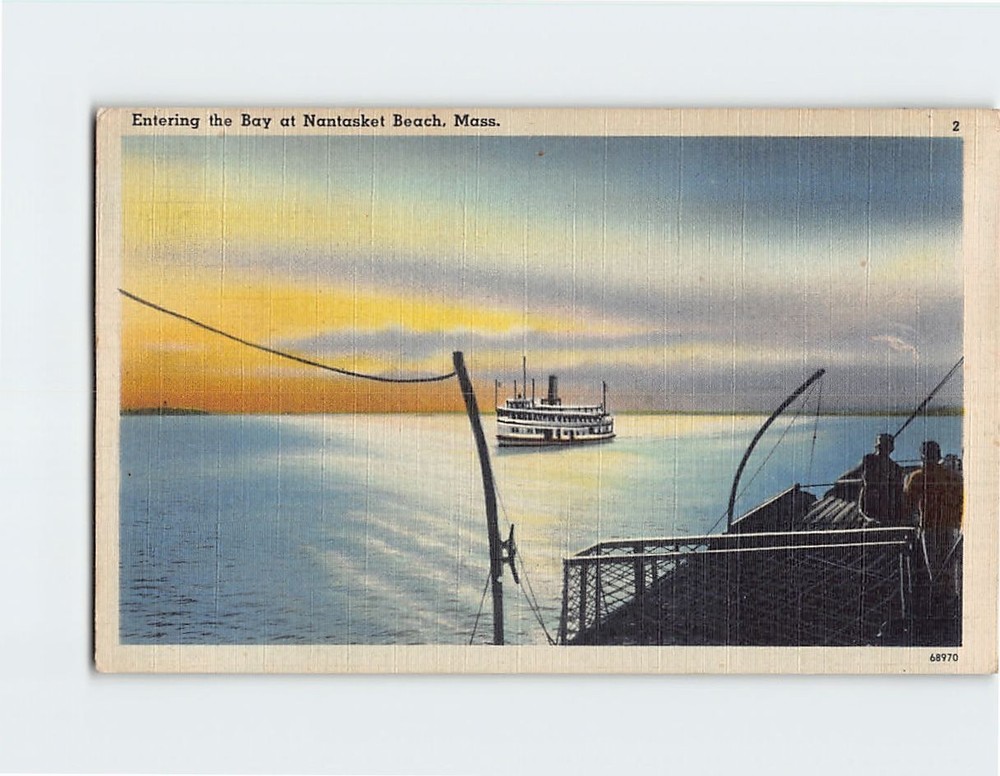 Postcard Entering the Bay at Nantasket Beach Hull Massachusetts USA