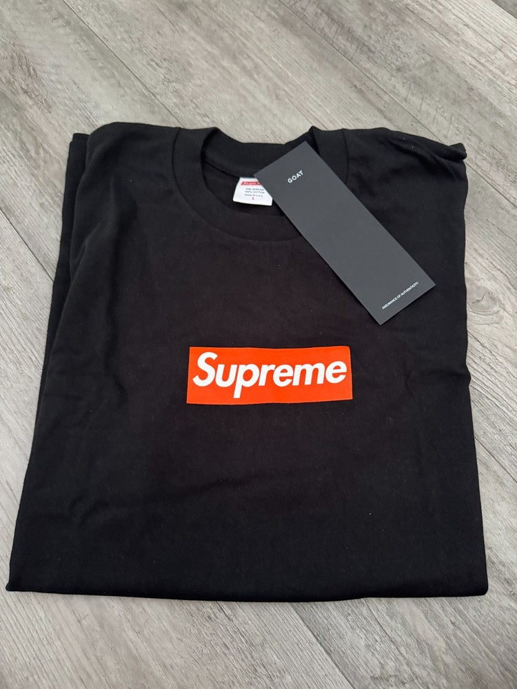 Supreme San Francisco Box Logo Tee in Black, Size Large