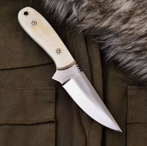Handmade D2 Steel Custom Camel Bone Hunting Camping Sport Skinner Knife Edc Knif