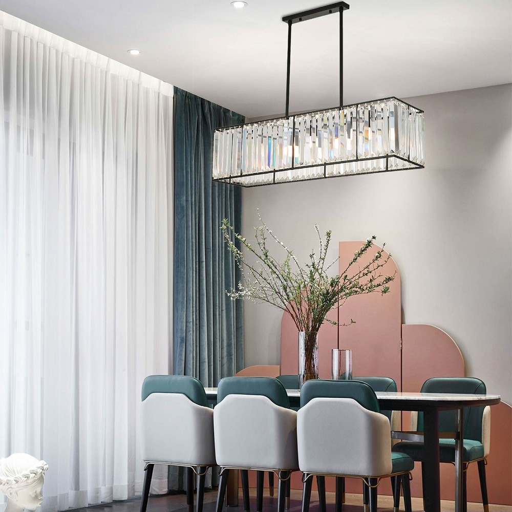 33.5 Inch Crystal Ceiling Chandelier Indoor Hanging Lamp 110V