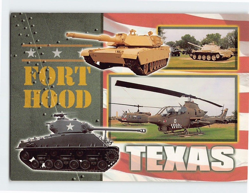 Postcard Tanks & Helicopters Fort Hood Texas USA