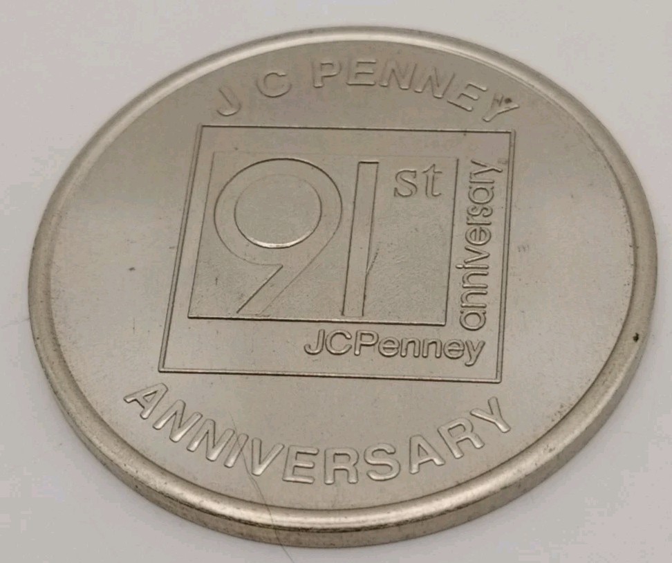 JCPenney 91st Anniversary Silver-Tone Token Coin – “Go For It!” Collectible