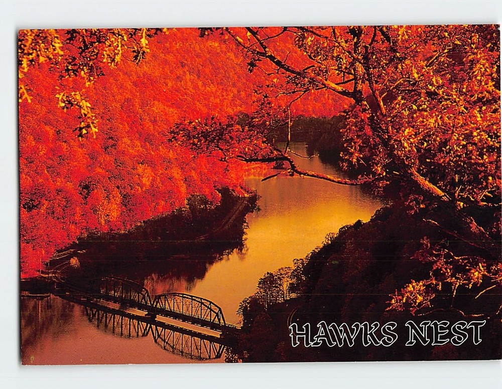 Postcard Hawks Nest Lake Hawks Nest State Park Ansted West Virginia USA