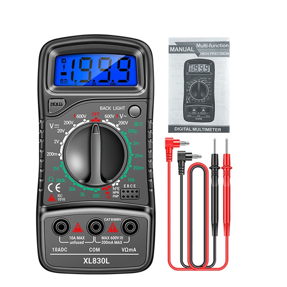 LCD Digital Multimeter Voltmeter Ammeter Ohmmeter Volt AC DC Transistor Tester