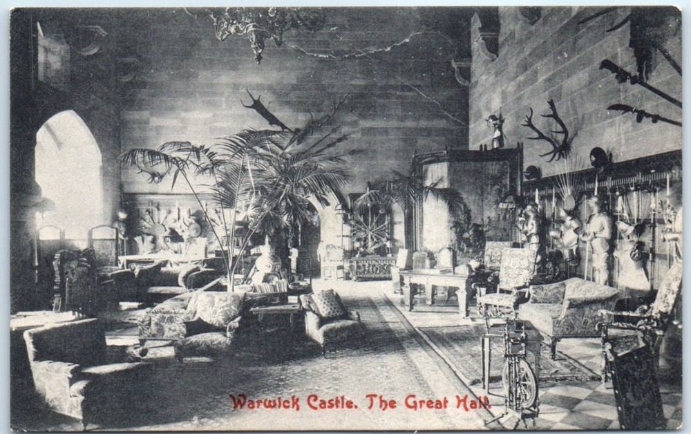 Postcard - The Great Hall, Warwick Castle - Warwick, England