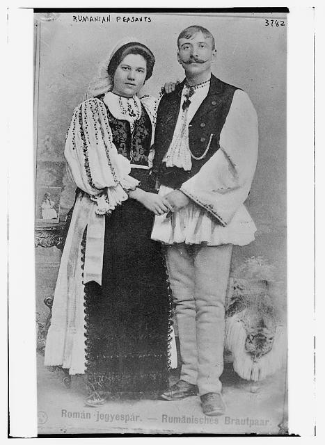 Romanian Peasants Traditional Dress Man Woman 1900s Bain News Service
