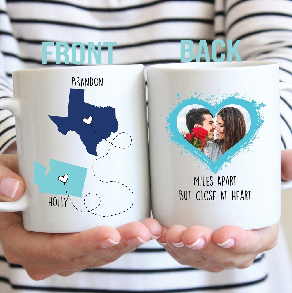 Long Distance Boyfriend Gift Custom State To State Mug Anniversary Gift