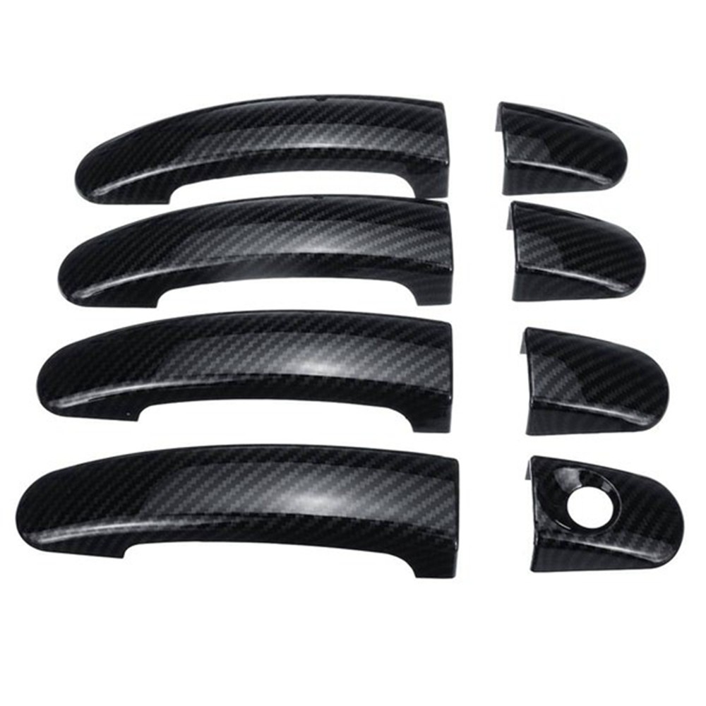 8PCS Car Carbon Fiber Door Handle Covers Exterior Doors Handle Cover for 7852