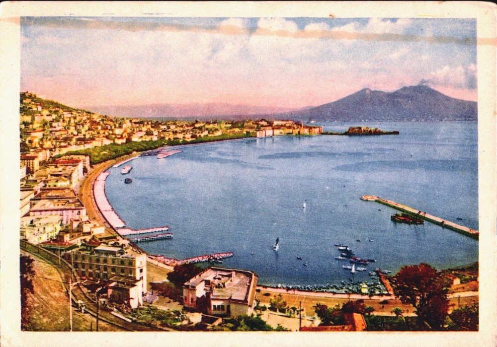 Napoli Italy Panorama General View 1920s Antique Postcard