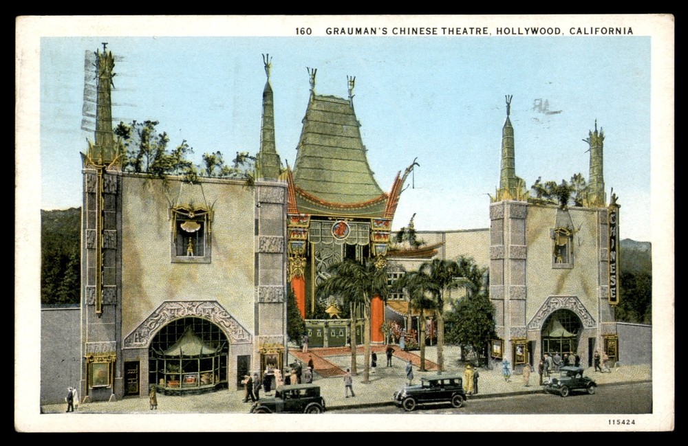 Postcard Grauman's Chinese Theatre in Hollywood, CA