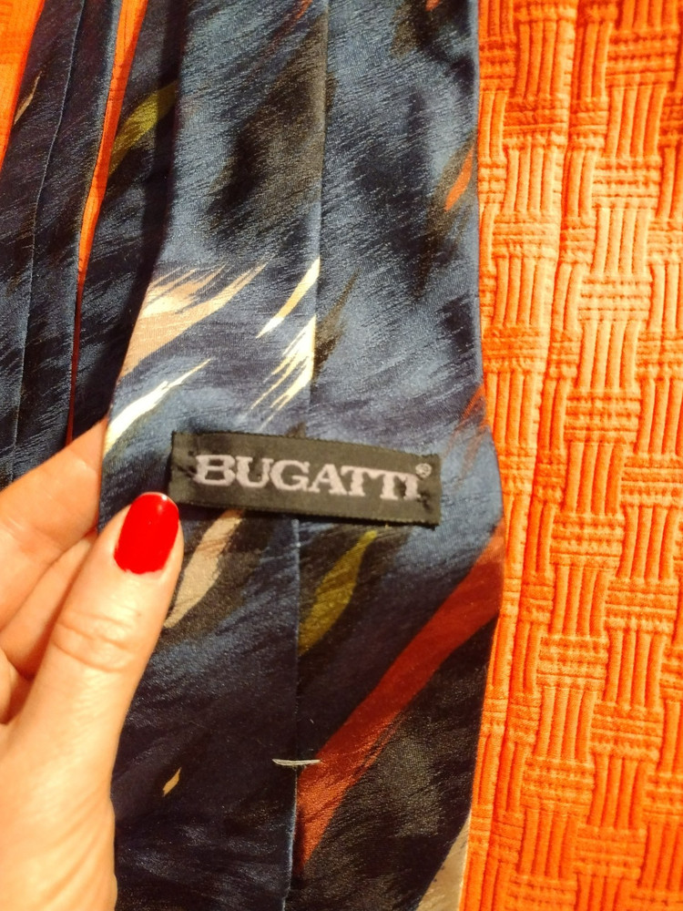 Bugatti Italian Silk Mens Tie Necktie Abstract Designer Vintage 90s Made In USA