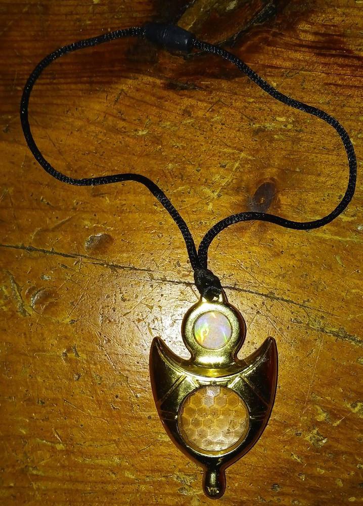 Vintage 1995 Power Rangers Crystal Necklace Clear Plastic Jewel Saban