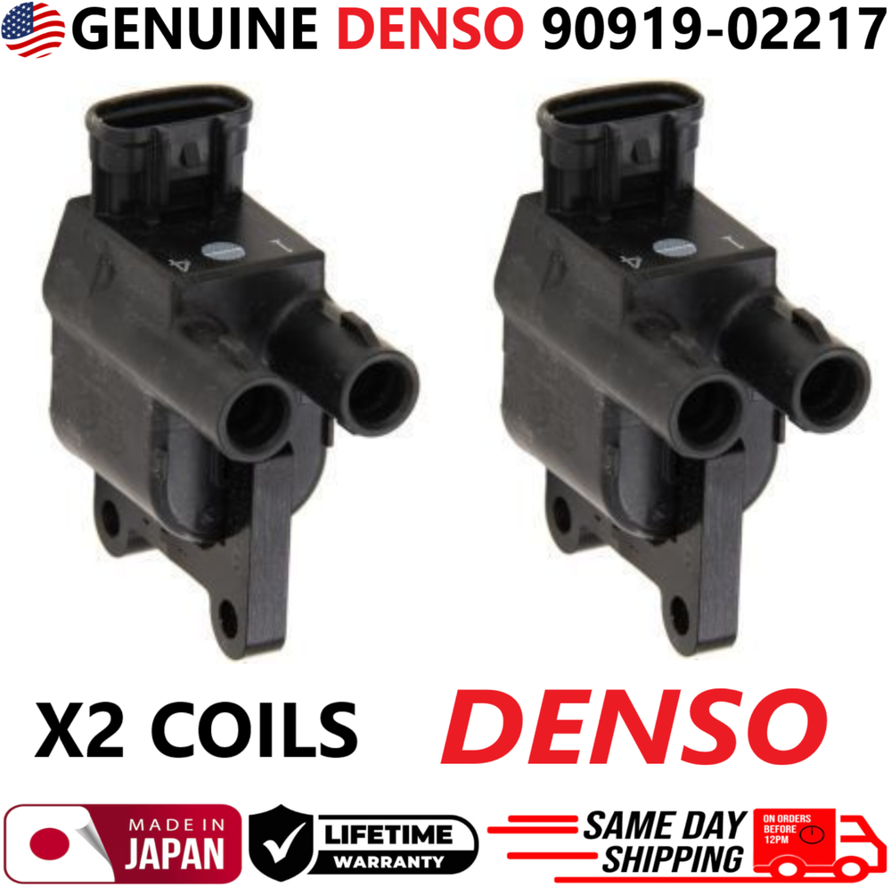 OEM GENUINE DENSO x2 Ignition Coils For 1997-2001 Toyota I4, 90919-02217