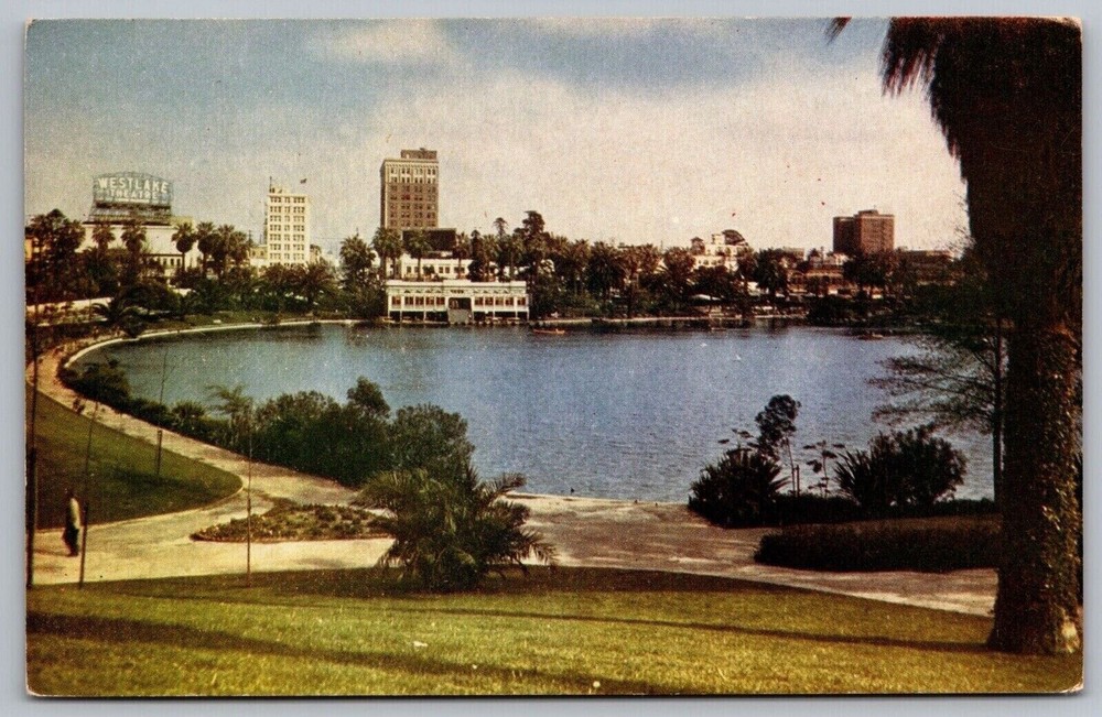 Los Angeles California Westlake Park Scenic Landmark Chrome UNP Postcard