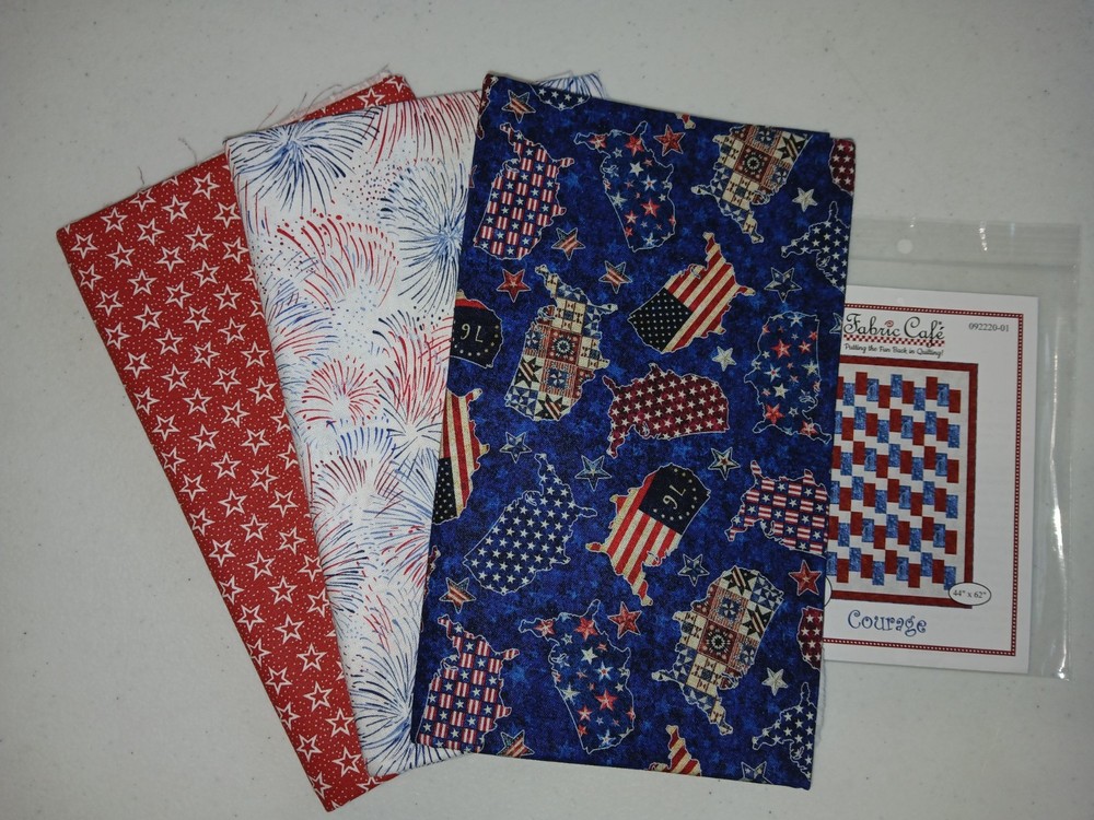 Lot 3 yd quilt kit w/pattern Fabric Cafe focus light dark QSQ free ship HTF