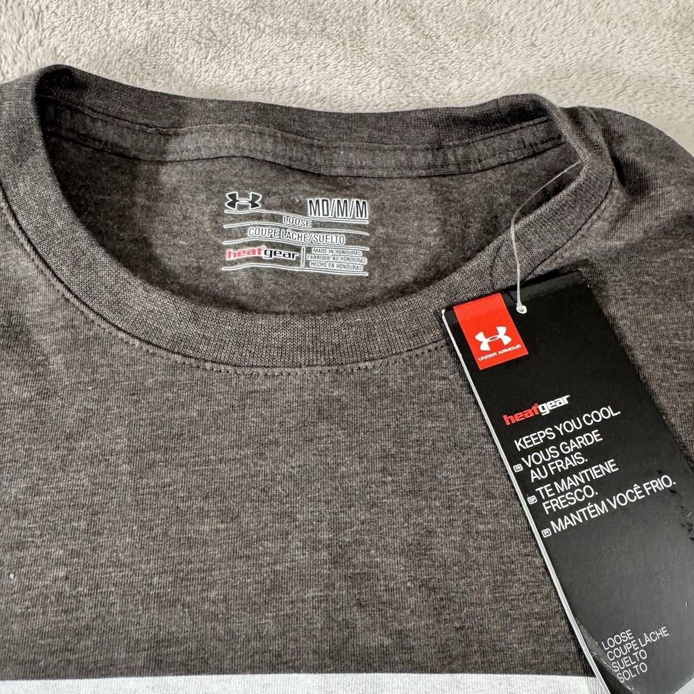 Under Armour Heat Gear Short Sleeve Crew Neck Men's T-shirt Medium Gray New