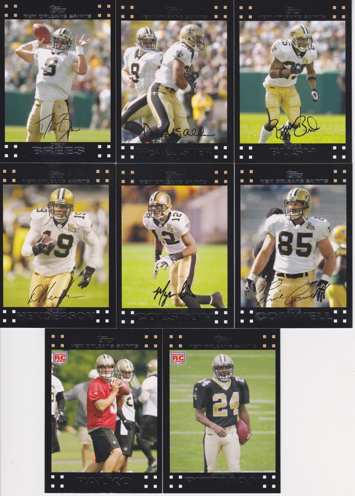 2007 Topps Football Complete Team Set New Orleans Saints (14) Drew Brees