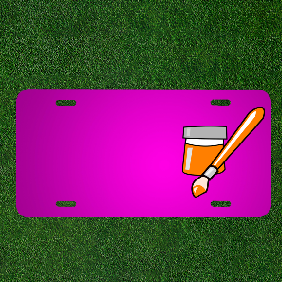Custom Personalized Car License Plate With Add Names To Paint Brush Orange