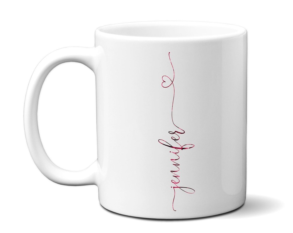 Personalized Name And Heart Mug Gift For Her Friend Woman Coworker Sister Mom Be