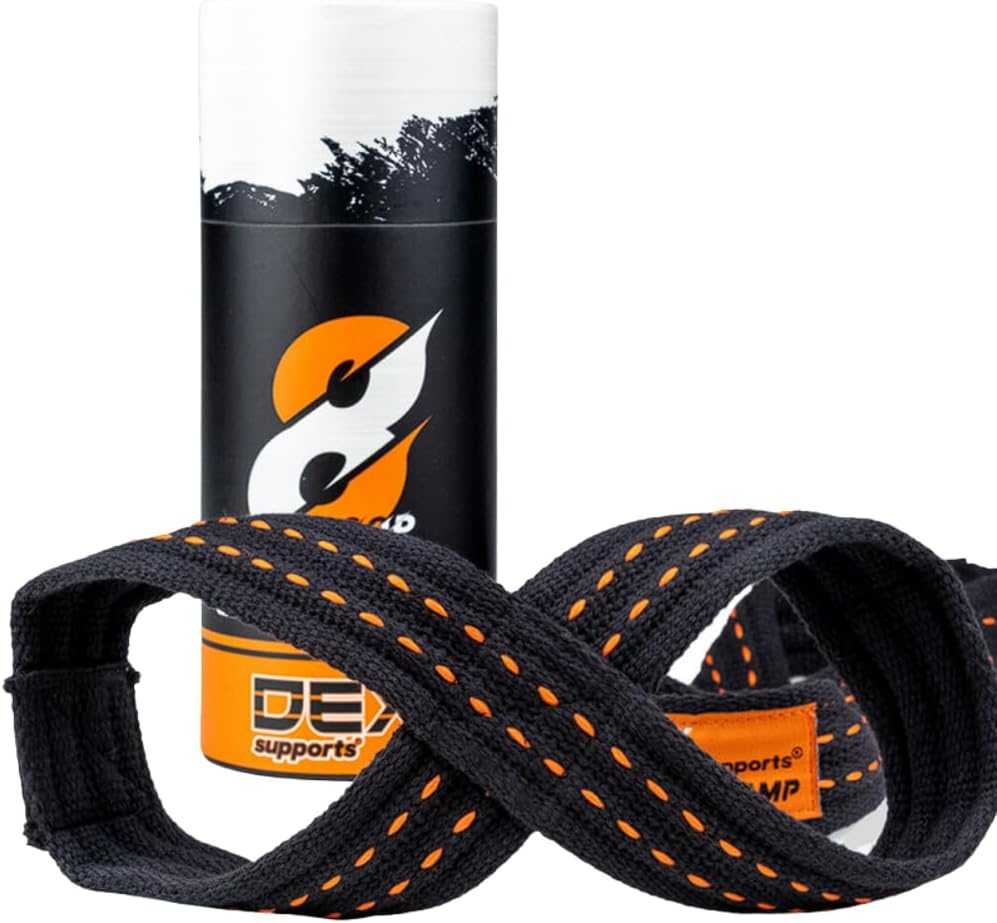 Figure 8 Lifting Straps - Professional Grade Cotton Straps with Reinforced Seams