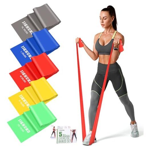 5-Piece Resistance Bands Set with 1.5m Elastic Exercise Bands in Vibrant Colors